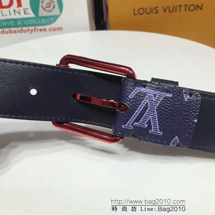路易威登LV 檔案館 Voyager腰帶 皮具系列 珊瑚紅搭扣 男士皮帶  xfp1126